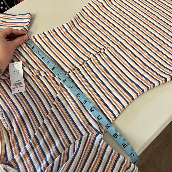 Abercrombie & Fitch Stretch Striped Button Detail Short Sleeve Dress Size XS NEW - Picture 8 of 12